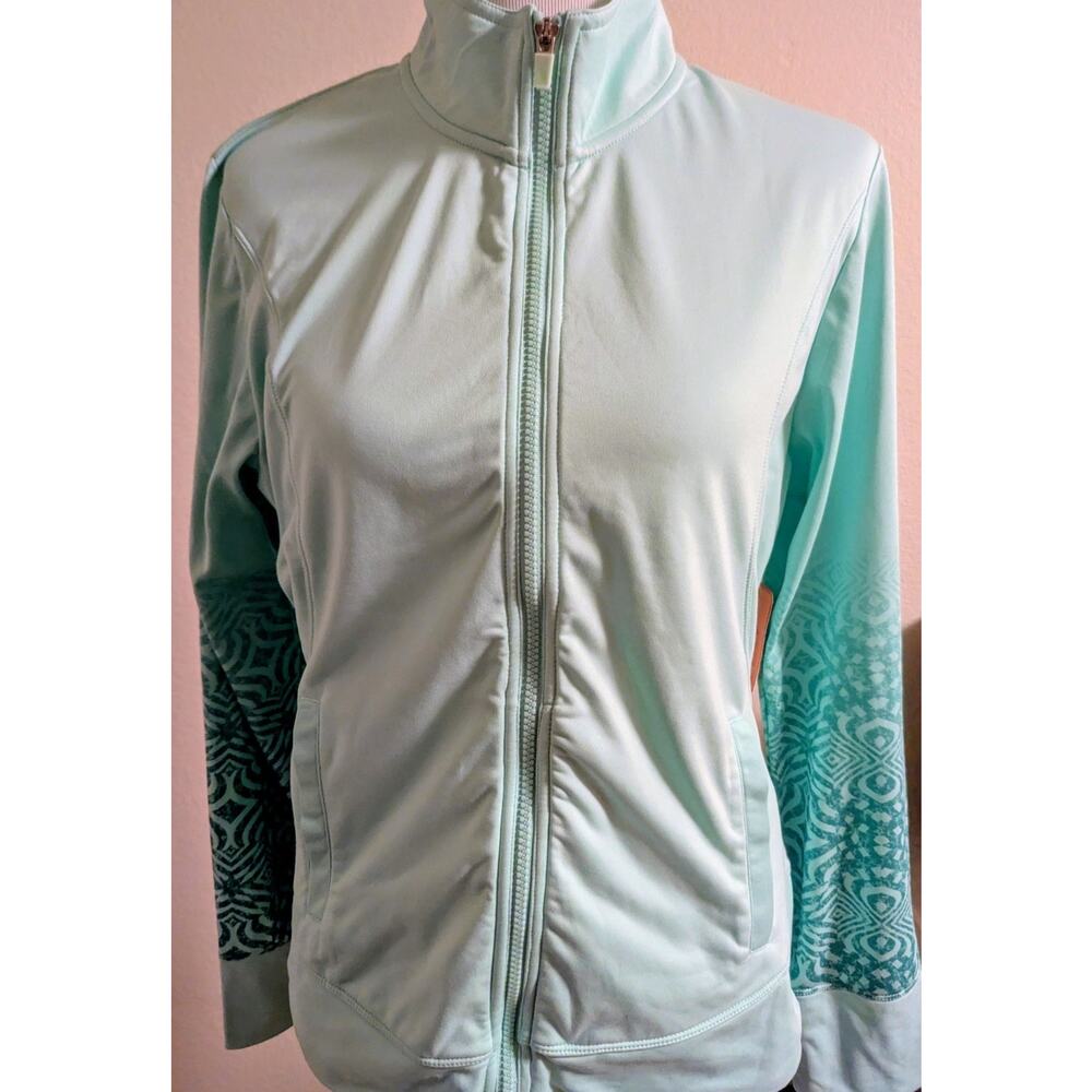 Energy Zone Mint Green Athletic Jacket Size L Full Zip Activewear Yoga Gym